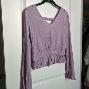 NWOT Express Purple Long Sleeve Backless Shirt
